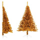 Vidaxl kunstkerstboom half met standaard 120 cm pet goudkleurig