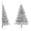 Vidaxl kunstkerstboom half met standaard 120 cm pet zilverkleurig