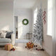 Vidaxl kunstkerstboom half met standaard 210 cm pet zilverkleurig