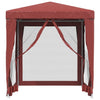 Vidaxl partytent met 4 mesh zijwanden 2x2 m hdpe rood
