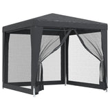 Vidaxl partytent met 4 mesh zijwanden 2,5x2,5 m hdpe antracietkleurig - afbeelding 2
