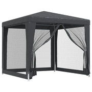 Vidaxl partytent met 4 mesh zijwanden 2,5x2,5 m hdpe antracietkleurig - afbeelding 2
