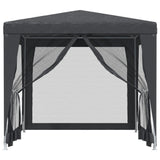 Vidaxl partytent met 4 mesh zijwanden 2,5x2,5 m hdpe antracietkleurig - afbeelding 3