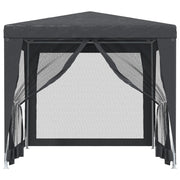 Vidaxl partytent met 4 mesh zijwanden 2,5x2,5 m hdpe antracietkleurig - afbeelding 3