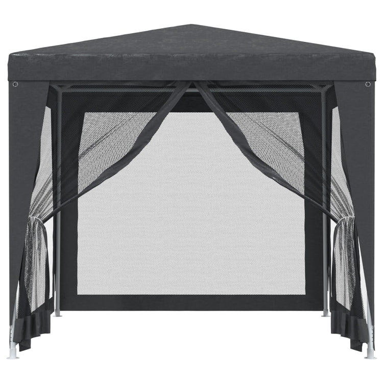 Vidaxl partytent met 4 mesh zijwanden 2,5x2,5 m hdpe antracietkleurig