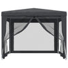 Vidaxl partytent met 4 mesh zijwanden 3x3 m hdpe antracietkleurig