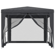 Vidaxl partytent met 4 mesh zijwanden 3x3 m hdpe antracietkleurig - afbeelding 3