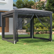 Vidaxl partytent met 4 mesh zijwanden 3x3 m hdpe antracietkleurig - afbeelding 1