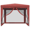 Vidaxl partytent met 4 mesh zijwanden 3x3 m hdpe rood