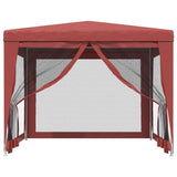 Vidaxl partytent met 4 mesh zijwanden 3x3 m hdpe rood - afbeelding 3
