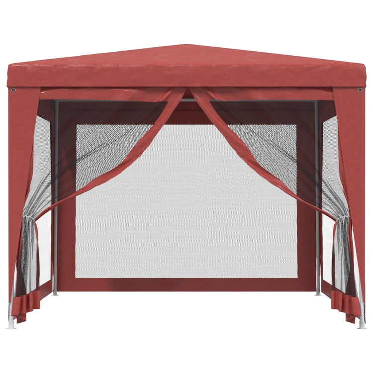 Vidaxl partytent met 4 mesh zijwanden 3x3 m hdpe rood