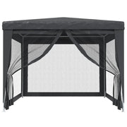 Vidaxl partytent met 4 mesh zijwanden 3x4 m hdpe antracietkleurig - afbeelding 3