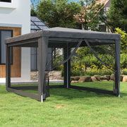 Vidaxl partytent met 4 mesh zijwanden 3x4 m hdpe antracietkleurig - afbeelding 1