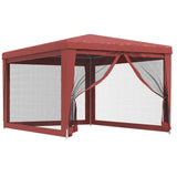 Vidaxl partytent met 4 mesh zijwanden 3x4 m hdpe rood - afbeelding 2