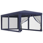 Vidaxl partytent met 6 mesh zijwanden 3x6 m hdpe blauw - afbeelding 2