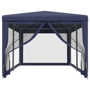 Vidaxl partytent met 6 mesh zijwanden 3x6 m hdpe blauw - afbeelding 3