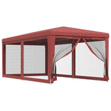 Vidaxl partytent met 6 mesh zijwanden 3x6 m hdpe rood - afbeelding 2