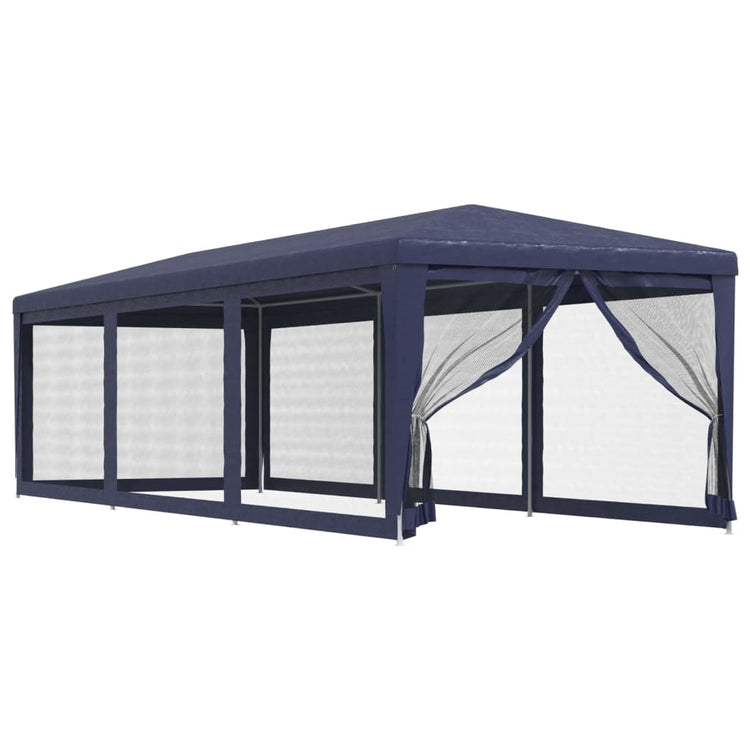 Vidaxl partytent met 8 mesh zijwanden 3x9 m hdpe blauw