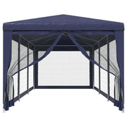 Vidaxl partytent met 8 mesh zijwanden 3x9 m hdpe blauw - afbeelding 3