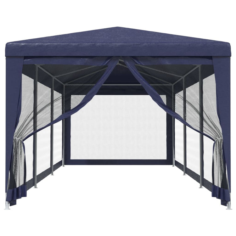 Vidaxl partytent met 8 mesh zijwanden 3x9 m hdpe blauw