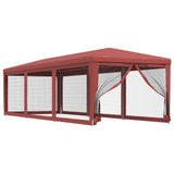 Vidaxl partytent met 8 mesh zijwanden 3x9 m hdpe rood - afbeelding 2