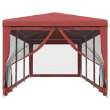 Vidaxl partytent met 8 mesh zijwanden 3x9 m hdpe rood - afbeelding 3