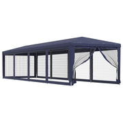 Vidaxl partytent met 10 mesh zijwanden 3x12 m hdpe blauw - afbeelding 2
