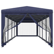 Vidaxl partytent met 10 mesh zijwanden 3x12 m hdpe blauw - afbeelding 3