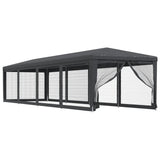 Vidaxl partytent met 10 mesh zijwanden 3x12 m hdpe antracietkleurig - afbeelding 2