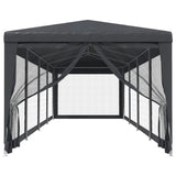 Vidaxl partytent met 10 mesh zijwanden 3x12 m hdpe antracietkleurig - afbeelding 3