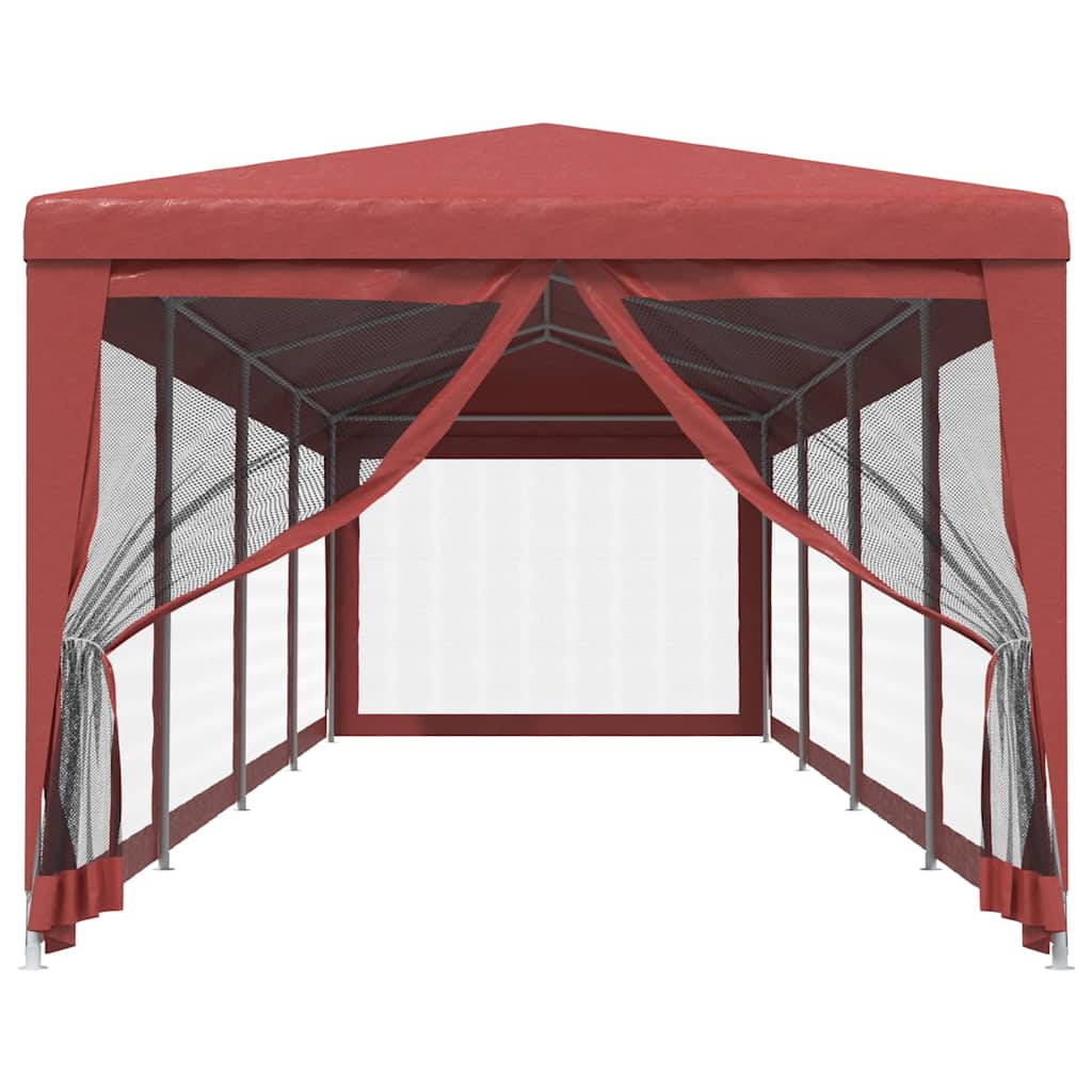 Vidaxl partytent met 10 mesh zijwanden 3x12 m hdpe rood