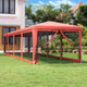 Vidaxl partytent met 10 mesh zijwanden 3x12 m hdpe rood