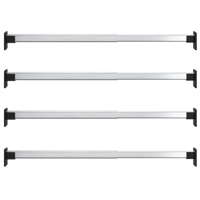 Vidaxl kledingroedes 4 st telescopisch 58-100 cm zilverkleurig