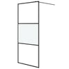 Vidaxl inloopdouchewand 90x195 cm halfmat esg-glas zwart