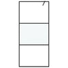 Vidaxl inloopdouchewand 90x195 cm halfmat esg-glas zwart