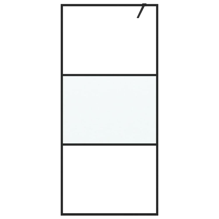 Vidaxl inloopdouchewand 90x195 cm halfmat esg-glas zwart