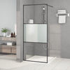 Vidaxl inloopdouchewand 90x195 cm halfmat esg-glas zwart