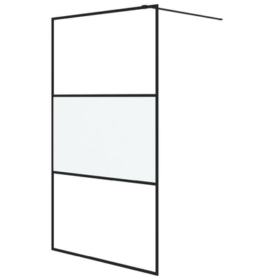 VidaXL Inloopdouchewand 115x195 cm halfmat ESG-glas zwart