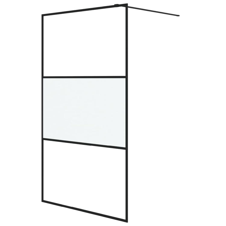 VidaXL Inloopdouchewand 115x195 cm halfmat ESG-glas zwart