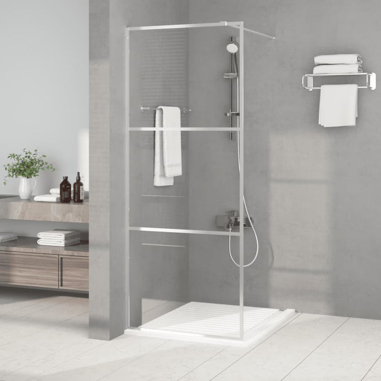 Vidaxl inloopdouchewand 80x195 cm transparant esg-glas zilverkleurig