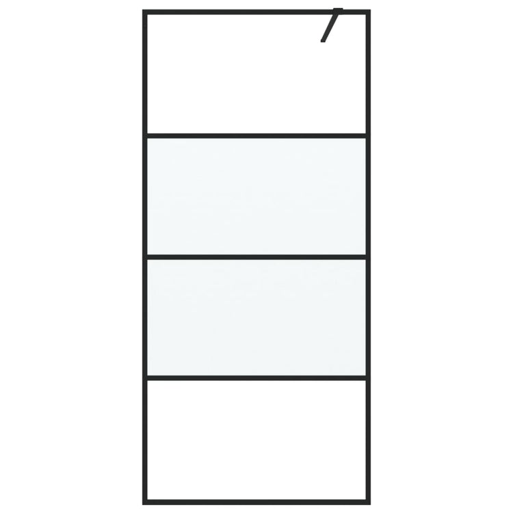 Vidaxl inloopdouchewand 90x195 cm halfmat esg-glas zwart