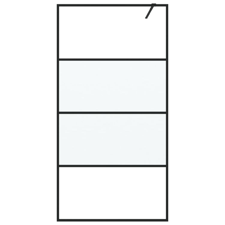 Vidaxl inloopdouchewand 100x195 cm halfmat esg-glas zwart