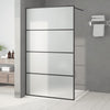 Vidaxl inloopdouchewand 115x195 cm mat esg-glas zwart