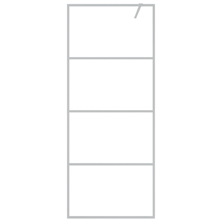 Vidaxl inloopdouchewand 80x195 cm transparant esg-glas zilverkleurig