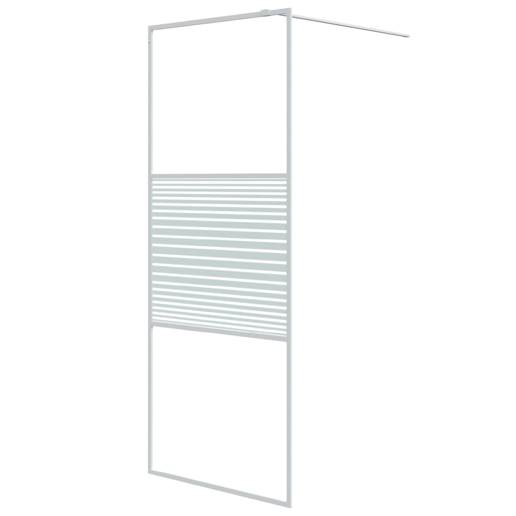 Vidaxl inloopdouchewand 80x195 cm transparant esg-glas wit