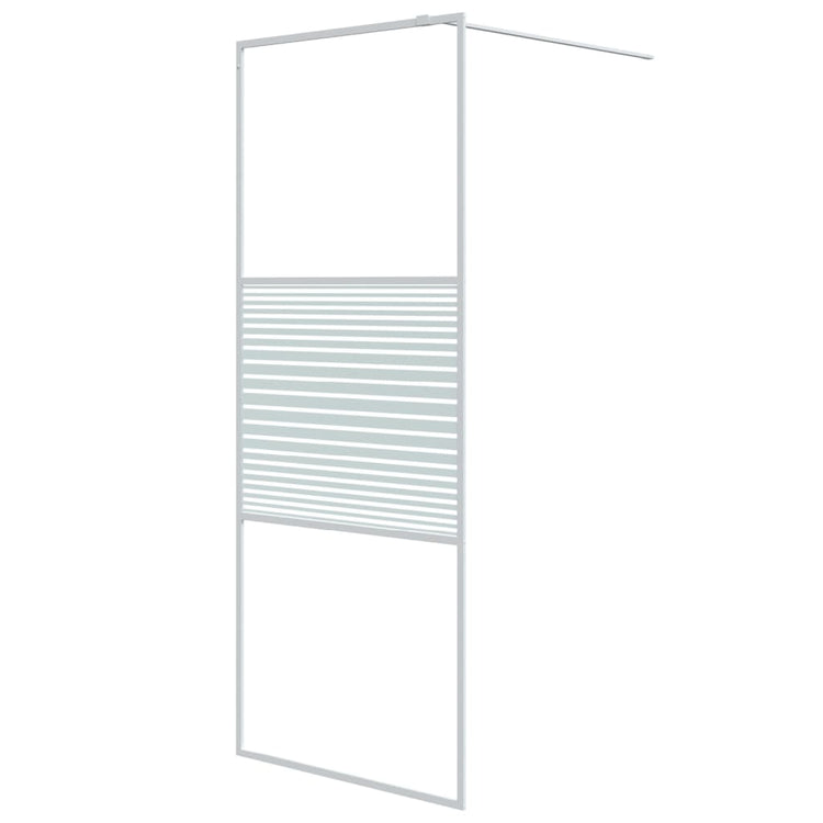 Vidaxl inloopdouchewand 80x195 cm transparant esg-glas wit