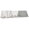 Vidaxl konijnenkooi grijs 302,5x80,5x71 cm gegalvaniseerd staal