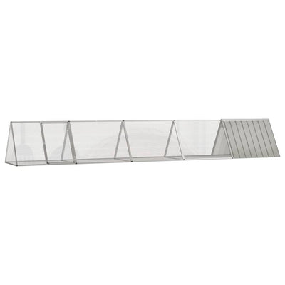 Vidaxl konijnenhok 504,5x80,5x71 cm gegalvaniseerd staal grijs
