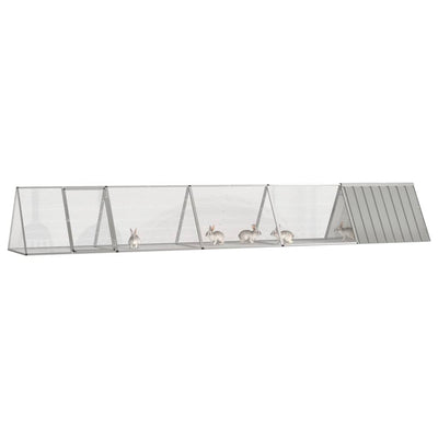 Vidaxl konijnenhok 504,5x80,5x71 cm gegalvaniseerd staal grijs