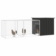 Vidaxl kippenhok 300x91x100 cm gegalvaniseerd staal antracietkleurig - afbeelding 2